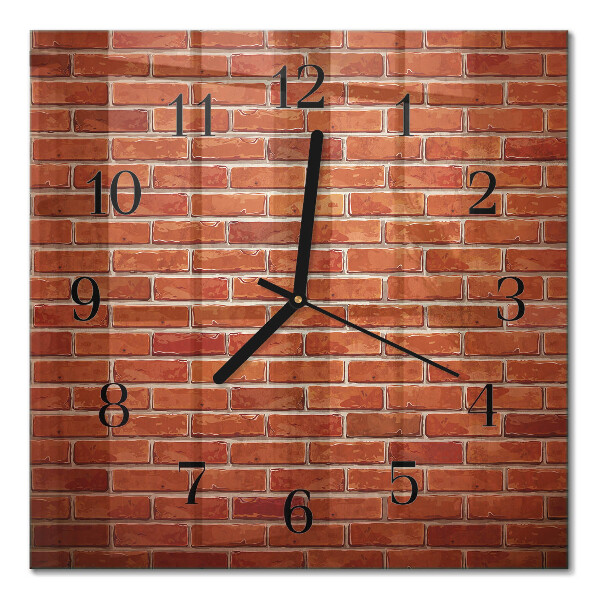 Quadrato orologio da parete Muro di mattoni
