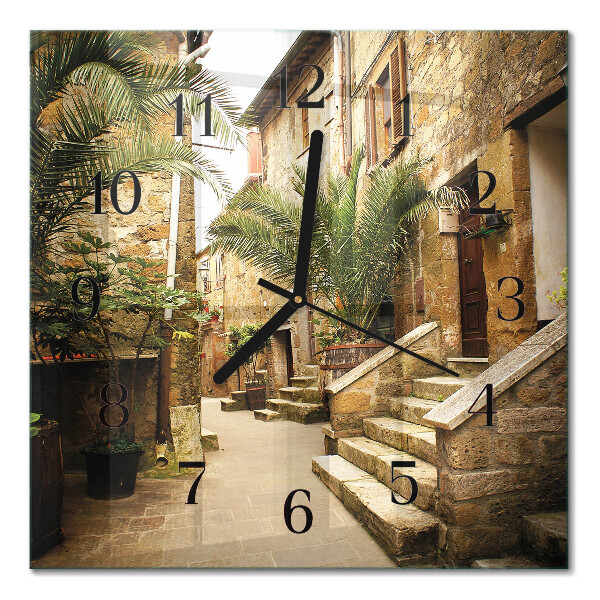 Quadrato orologio in vetro decorativo Palm Avenue