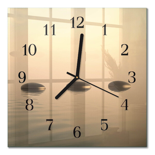 Orologio quadrato in vetro Acqua di pietre