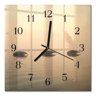 Orologio quadrato in vetro Acqua di pietre