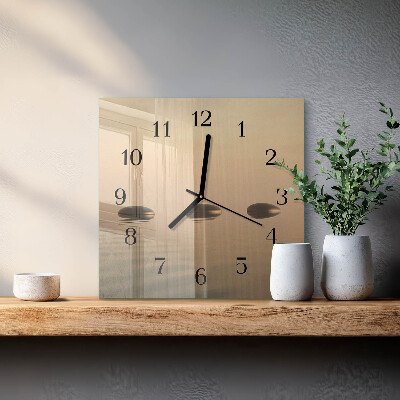 Orologio quadrato in vetro Acqua di pietre
