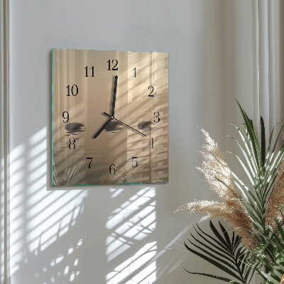 Orologio quadrato in vetro Acqua di pietre
