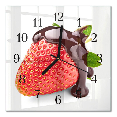 Quadrato orologio in vetro decorativo Cioccolato alla fragola