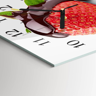 Quadrato orologio in vetro decorativo Cioccolato alla fragola