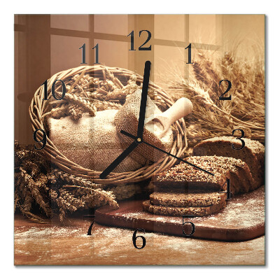 Quadrato orologio in vetro decorativo Pane