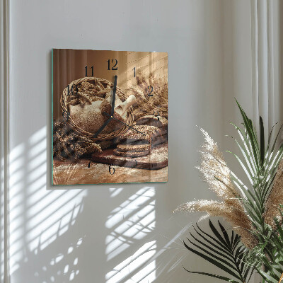 Quadrato orologio in vetro decorativo Pane