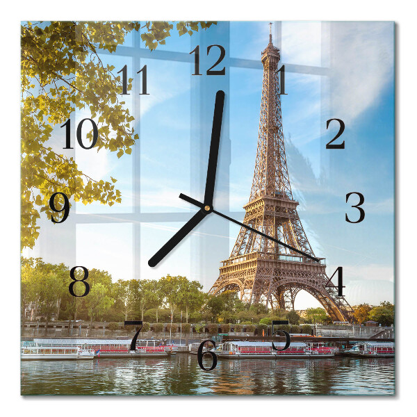 Orologio quadrato in vetro Torre Eiffel Parigi