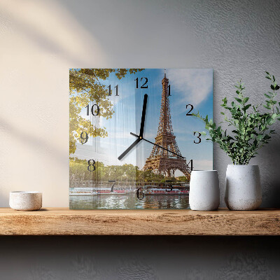 Orologio quadrato in vetro Torre Eiffel Parigi