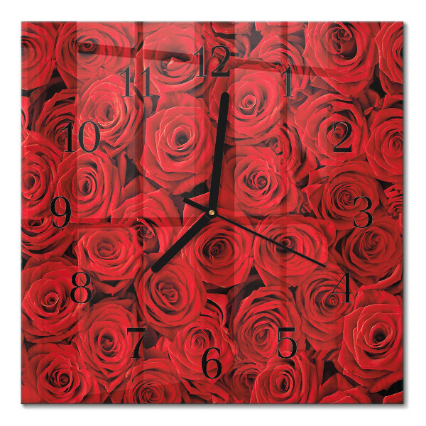 Quadrato orologio in vetro decorativo Rose