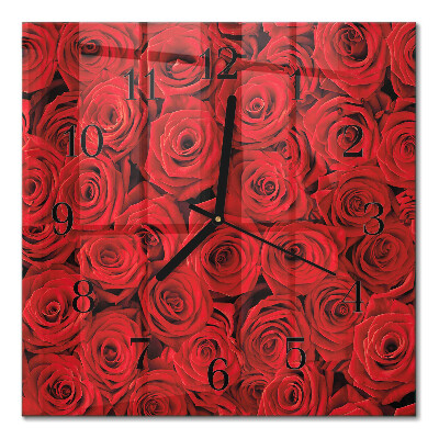 Quadrato orologio in vetro decorativo Rose