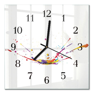 Quadrato orologio in vetro decorativo Macchie