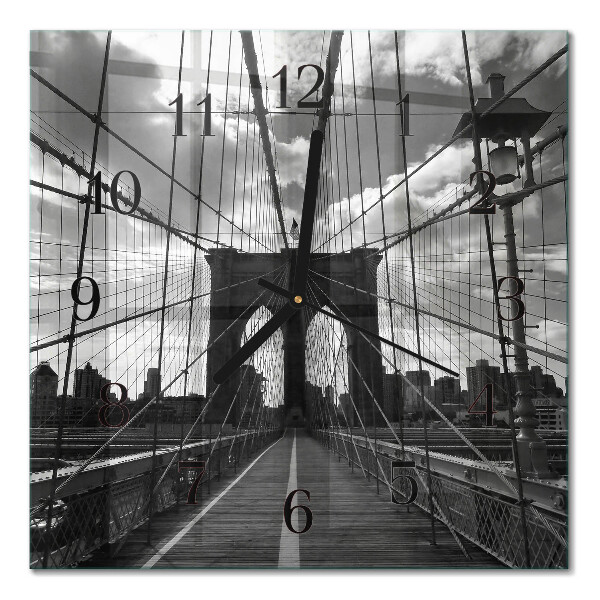 Quadrato orologio in vetro decorativo Ponte