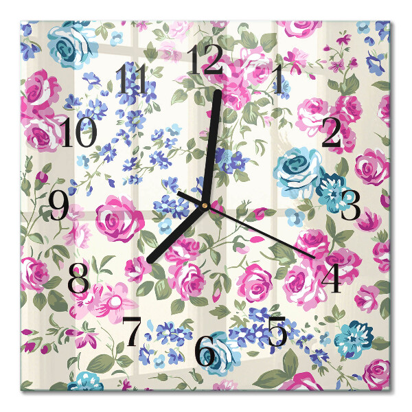 Orologio quadrato in vetro Rose