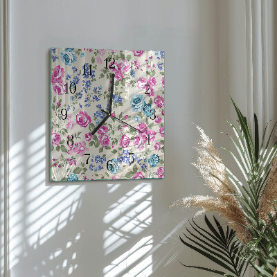 Orologio quadrato in vetro Rose
