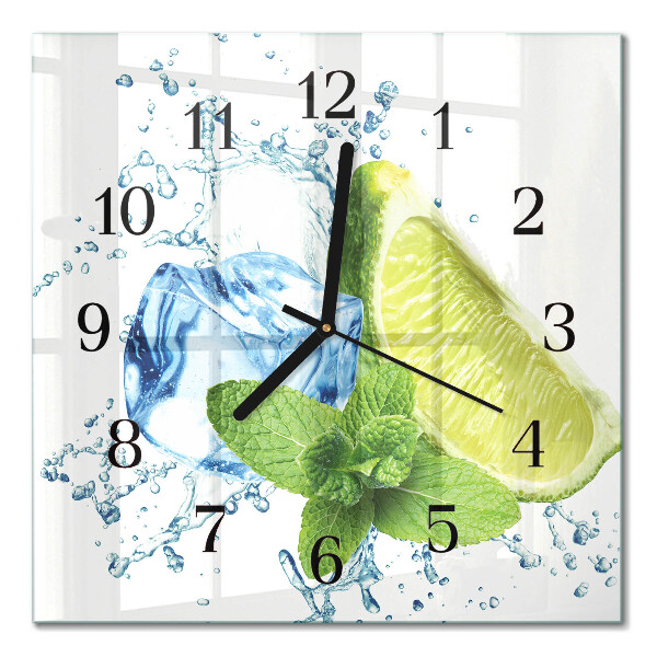 Quadrato orologio da parete Lime e menta