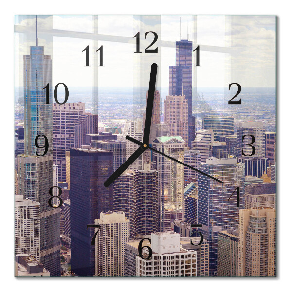 Quadrato orologio in vetro decorativo Orizzonte