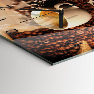 Quadrato orologio in vetro decorativo Una tazza di caffè