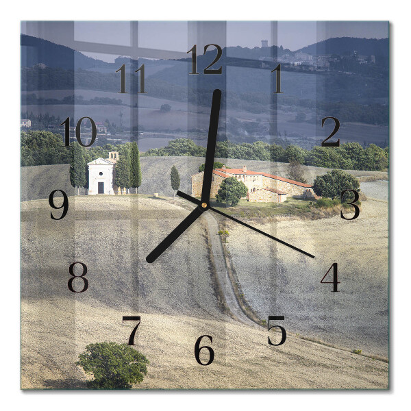 Quadrato orologio in vetro decorativo Paesaggio