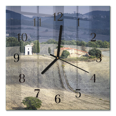Quadrato orologio in vetro decorativo Paesaggio