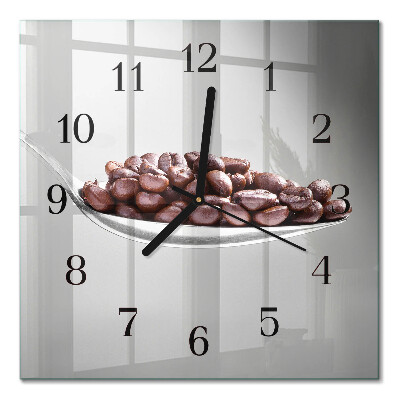 Quadrato orologio in vetro decorativo Un cucchiaio di caffè