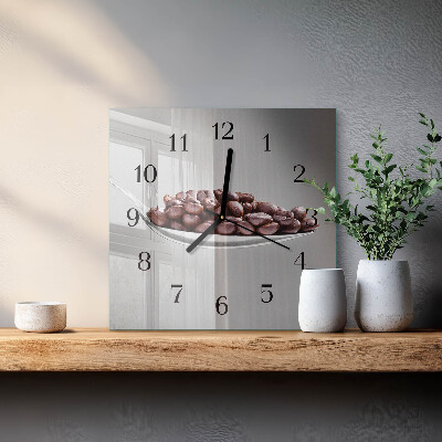 Quadrato orologio in vetro decorativo Un cucchiaio di caffè