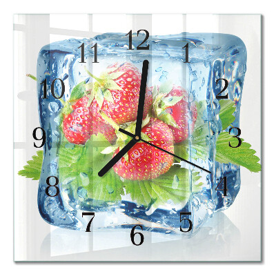 Orologio quadrato in vetro Gelato alla fragola