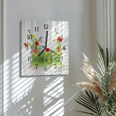 Orologio quadrato in vetro Prato