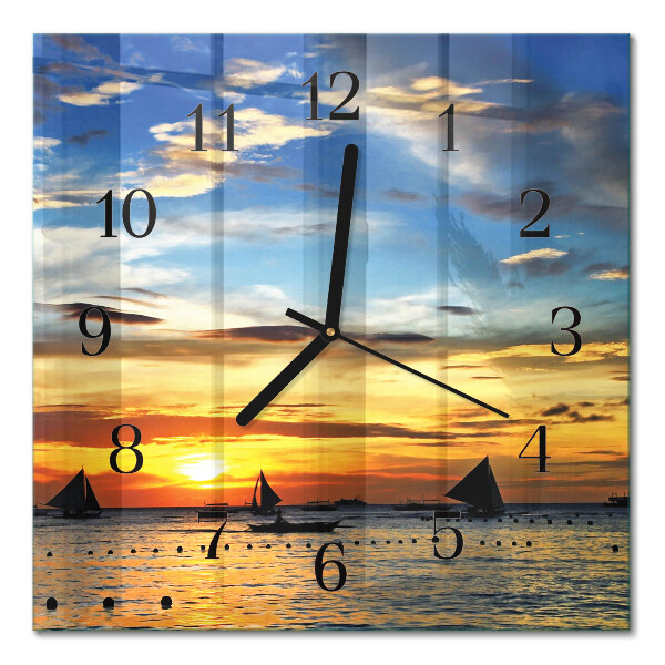 Quadrato orologio da parete Tramonto