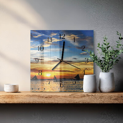Quadrato orologio da parete Tramonto