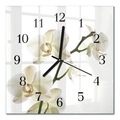Quadrato orologio da parete Orchidea
