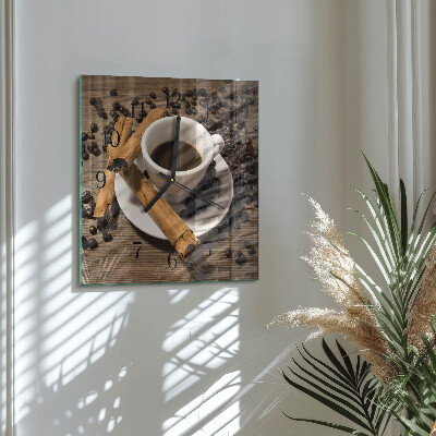 Orologio quadrato Caffè alla cannella