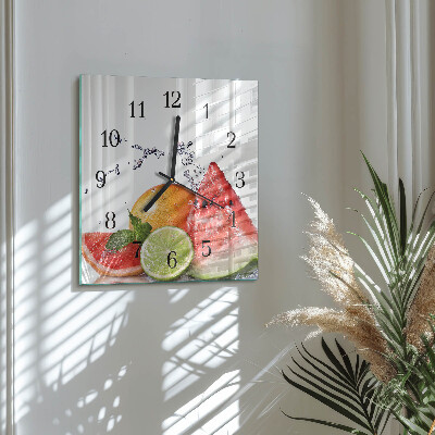 Quadrato orologio in vetro decorativo Frutta
