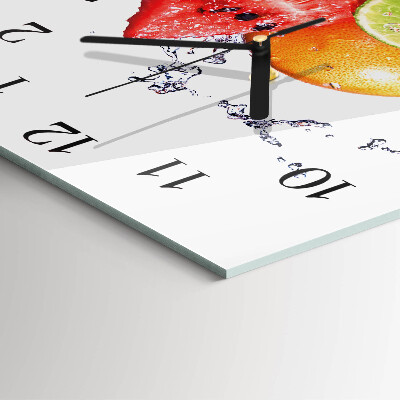 Quadrato orologio in vetro decorativo Frutta