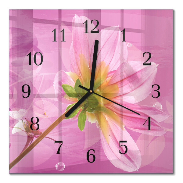 Orologio quadrato in vetro Fiore