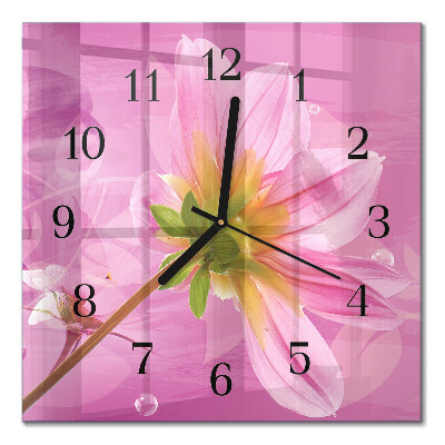 Orologio quadrato in vetro Fiore