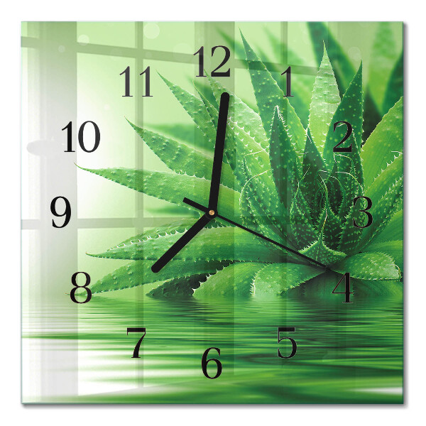 Quadrato orologio in vetro decorativo Aloe