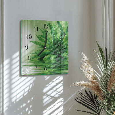 Quadrato orologio in vetro decorativo Aloe