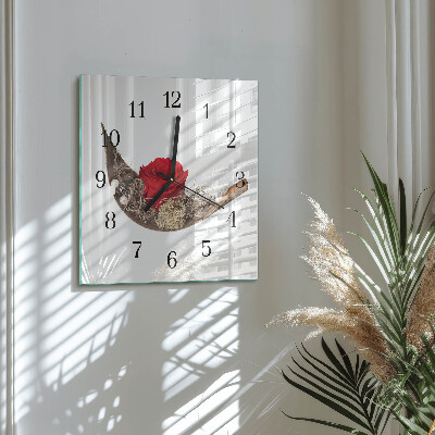Orologio quadrato in vetro Rosa