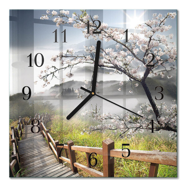 Quadrato orologio da parete Primavera