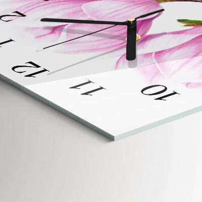 Quadrato orologio in vetro decorativo Magnolia
