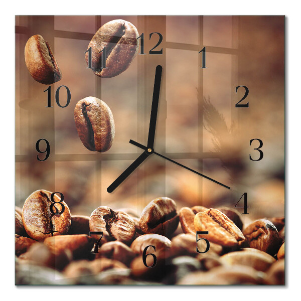 Quadrato orologio da parete Chicchi di caffè