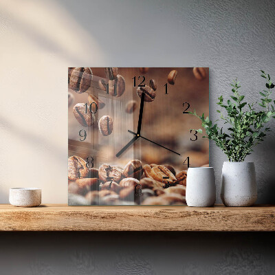 Orologio quadrato Chicchi di caffè