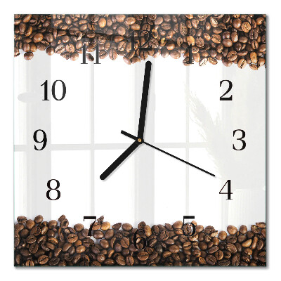 Orologio quadrato in vetro Chicchi di caffè