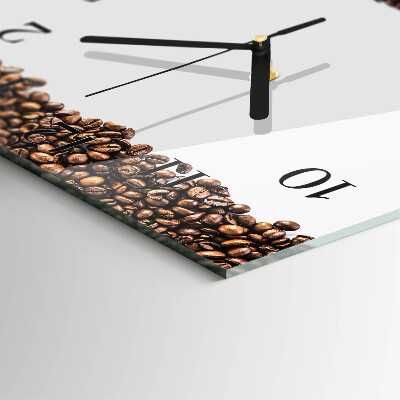 Orologio quadrato in vetro Chicchi di caffè
