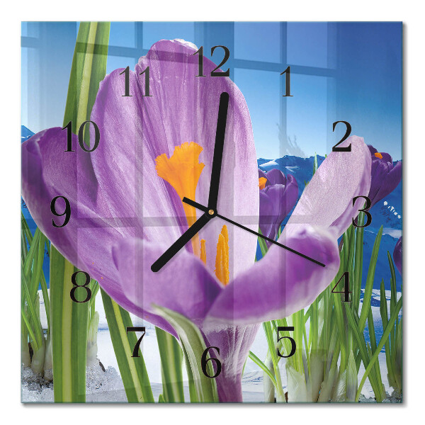 Quadrato orologio in vetro decorativo Primavera