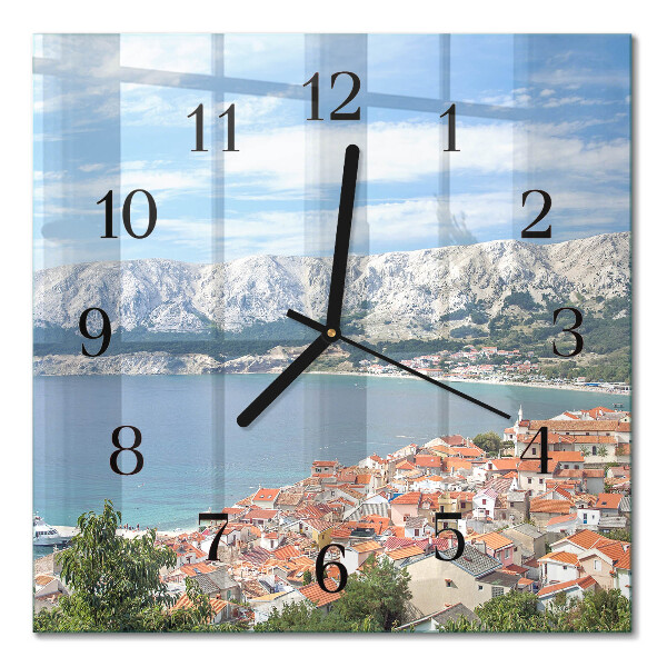 Quadrato orologio in vetro decorativo Baia