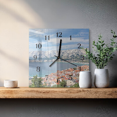 Quadrato orologio in vetro decorativo Baia