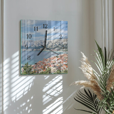 Quadrato orologio in vetro decorativo Baia