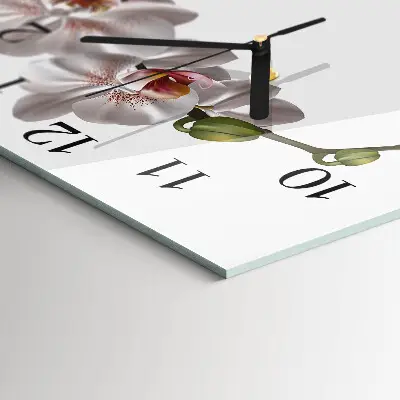 Quadrato orologio in vetro decorativo Orchidea