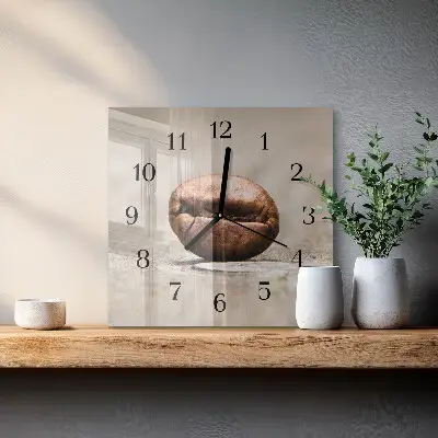 Quadrato orologio da parete Chicco di caffè